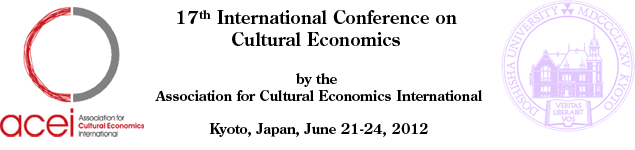 17 ª Conferencia Internacional sobre Economía de la Cultura. Junio 21-24, 2012. Kyoto,